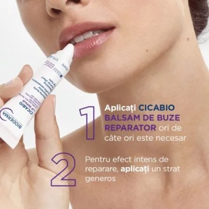 Balsam de buze reparator Cicabio, 10ml, Bioderma - Img 3