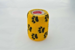 Bandaj autoadeziv 7,5cm x 4,5m, galben Paws, Copoly