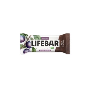 Baton cu prune in ciocolata raw Bio, 40g, Lifebar