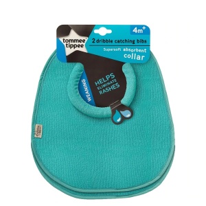 Baveta Dribble Catcher supersoft 4L+ turcoaz, 2 bucati, TT 0005, Tommee Tippee