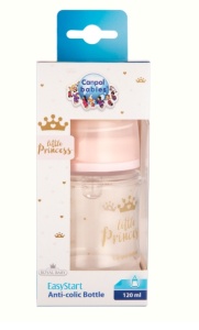 Biberon anticolic PP EasyStart Royal Baby roz gat larg 120ml, 35/233, Canpol - Img 2