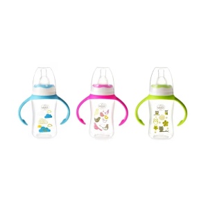 Biberon cu manere, tetina silicon, 3l+, 125ml, Minut Baby