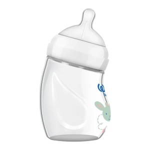 Biberon natural curbat termorezistent 0-6 luni, 180ml, 146, Wee Baby - Img 2