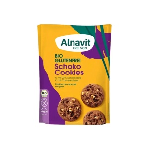 Biscuiti bio cu ciocolata fara gluten, 125g, Alnavit