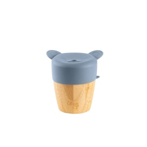 Cana din bambus cu pai si capac - Dusty Blue, 180ml, Citron - Img 7
