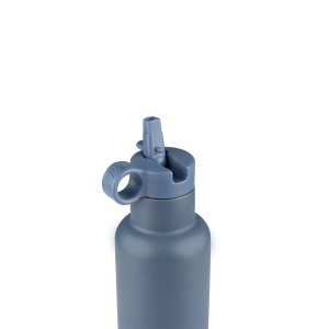 Capac rezerva pentru sticla termos Dark Blue + 2 paie, Citron - Img 2