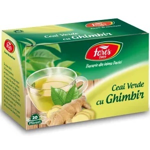 Ceai verde si ghimbir, 20 plicuri, Fares - Img 2