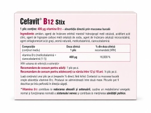 Cefavit B12 Stix, 45 plicuri, Cefak KG 2