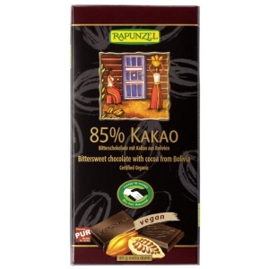 Ciocolata amaruie eco cu 85% cacao, 80g, Rapunzel