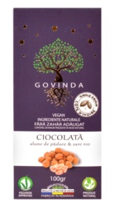 Ciocolată cu alune și sare, 100g, Govinda - Img 1