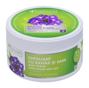 Exfoliant de corp - zahar, sare si verbena, 250g, Flopharm