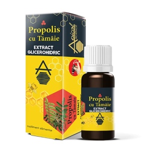Extract glicerohidric Propolis cu Tamaie, 30ml, Apicol Science