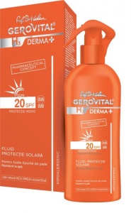 Fluid protectie solara SPF20 H3 Derma+, 150 ml, Gerovital 4630 - Img 2