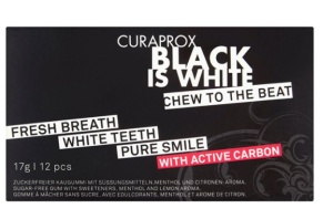 Guma de mestecat Black is white to go, Curaprox - Img 3