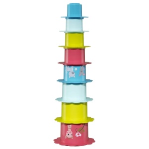 Joc de constructii Piramida de flori Girafa Sophie, +6 luni, 010256, Vulli - Img 3