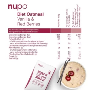 Oatmeal dieta fulgi de ovaz cu fructe de padure si vanilie, 12 plicuri, Nupo - Img 2