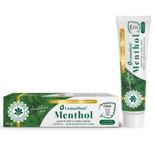 Pasta de dinti GennaDent Menthol cu argila si plante, 80ml, Vivanatura - Img 2