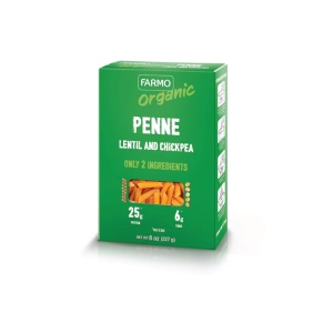 Paste fara gluten din linte si naut Penne Bio, 250g, Farmo