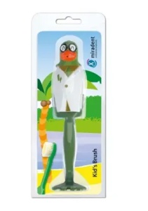 Periuta de dinti copii papagal, cu capac, 3 ani, Miradent