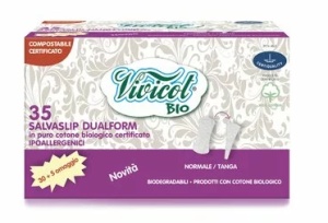 Protej slip din bumbac bio, hipoalergenic, compostabil, Dual form, 35 bucati, Vivicot Bio