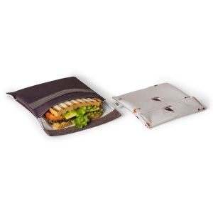Pungi reutilizabile pentru sandwich cu design vehicule, 2 bucati, Citron - Img 2