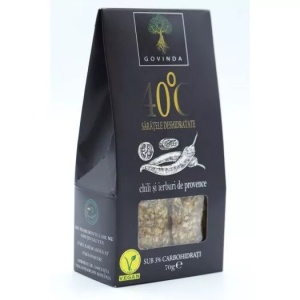 Saratele vegane deshidratate cu chili si ierburi de Provence, 70g, Govinda
