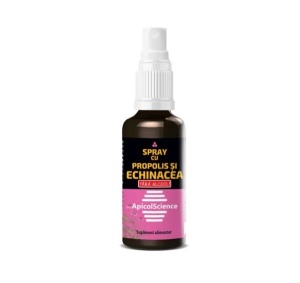 Spray cu propolis si Echinacea fara alcool, 50ml, Apicol Science