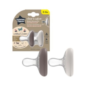 Suzeta Closer to Nature Breast like Pacifier gri/maro 0-6L, 2 bucati, TT 0352, Tommee Tippee