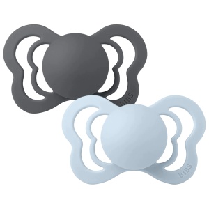 Suzeta Couture silicon iron-baby blue 0-6 luni, 2 bucati, Bibs