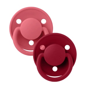 Suzeta De Lux latex coral-ruby, 6-18 luni, 190221, 2 bucati, Bibs
