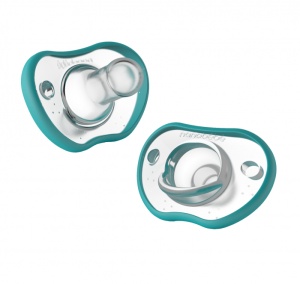 Suzete flexibile din silicon, 3l+, Turcoaz, 2 bucati, Nanobebe