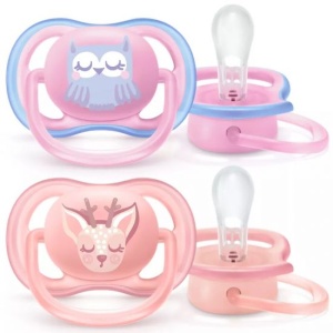Suzete Ultra Air Design pentru fete, 0-6 luni, 2 buc, SCF085/02, Philips Avent