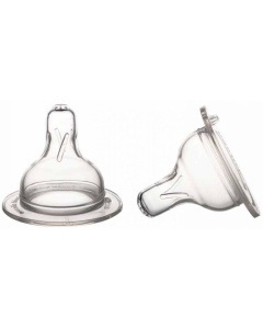 Tetina din silicon cu flux mare pentru biberon cu gât larg EasyStart 12 luni+, 2 bucăți, Canpol babies - Img 2