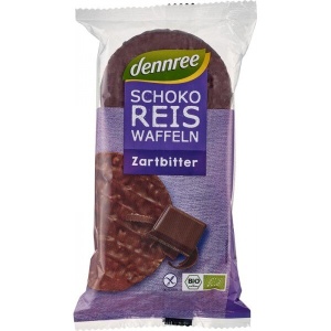 Vafe orez expandat cu ciocolata amaruie ECO, 100g, Dennree