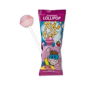 Acadele fara zahar capsuni Xylipop , 50 bucati, Miradent 2