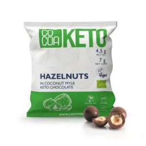Alune invelite in ciocolata cu cocos bio Keto, 70g, Cocoa
