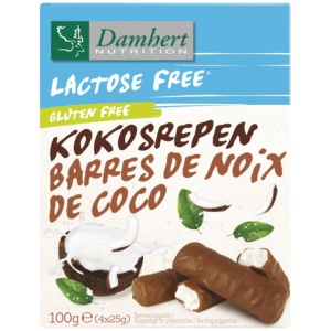Batoane cu nuca de cocos si ciocolata, fara gluten si lactoza, 100g, Damhert Nutrition