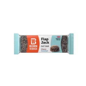 Baton de ovaz cu ciocolata si cocos Flap Jack, 100g, Born Winner