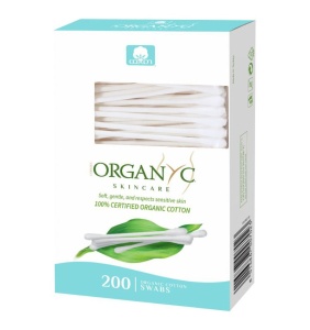 Betisoare de urechi din bumbac organic, 200 bucati, Organyc