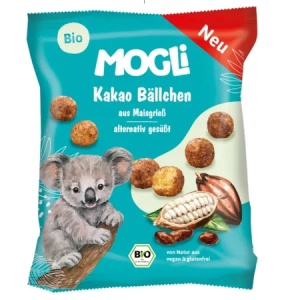 Bilute expandate din porumb cu cacao, 30g, Mogli