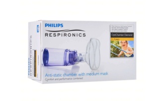 Camera de inhalare PHILIPS Respironics Optichamber Diamond 1079825, 1-5 ani, alb-albastru - Img 2