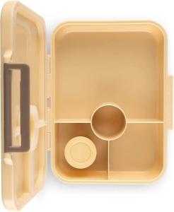 Caserola pentru pranz din tritan cu 4 compartimente, galbena cu design tunet, Citron - Img 4