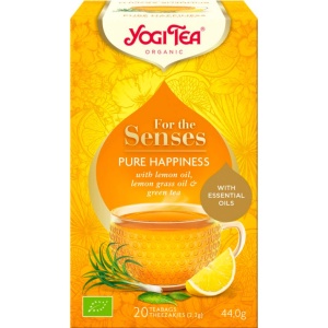 Ceai bio Pure Hapiness cu ceai verde si ulei de lamaie, 20 plicuri, Yogi Tea