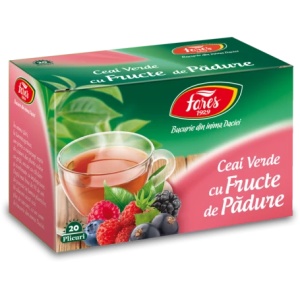 Ceai verde cu fructe de padure, 20 plicuri, Fares