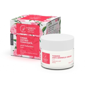 Crema antirid tonifianta cu acid hialuronic si extract de bujor, 50 ml, Cosmetic Plant
