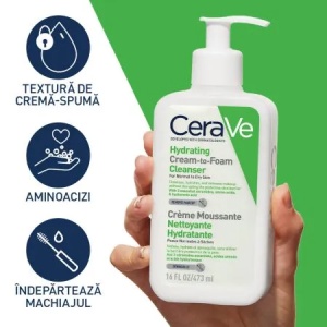 Crema de curatare spumanta hidratanta, 473ml, CeraVe - Img 2