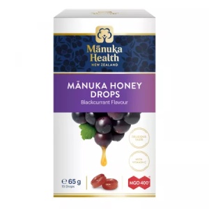 Dropsuri cu miere de Manuka MGO 400, aroma de coacaze, 65g, Manuka Health - Img 2