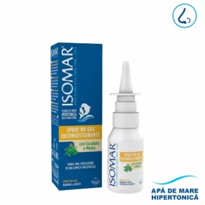 ISOMAR Spray nazal decongestionant cu apa de mare hipertonica, 30 ml, Eucalipt si Menta, GA10071