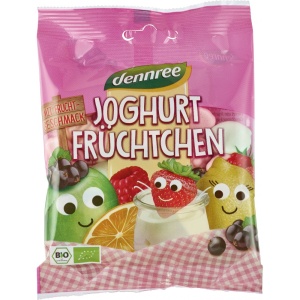 Jeleuri eco cu fructe si iaurt fara gluten, 90g, Dennree