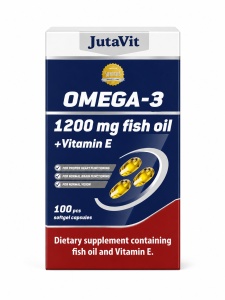 Omega-3 Ulei de Pește 1200 mg + Vitamina E, 100 capsule moi, JutaVit